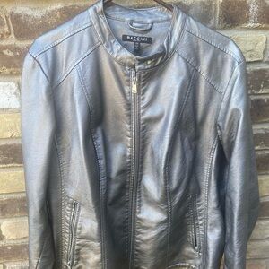 Silver Baccini moto jacket